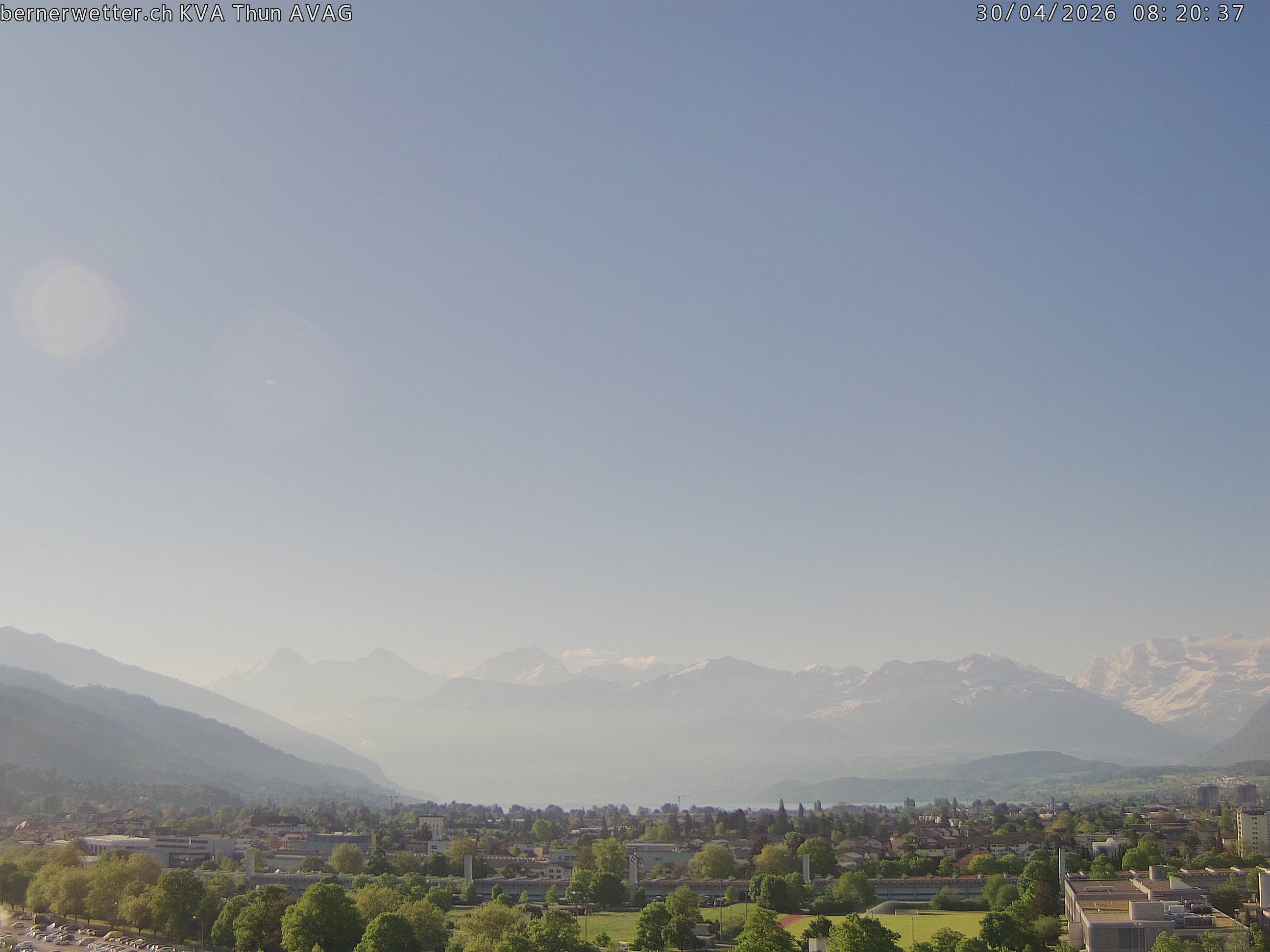 Wetterkamera in Thun, Sicht auf Berner Alpen und Jura