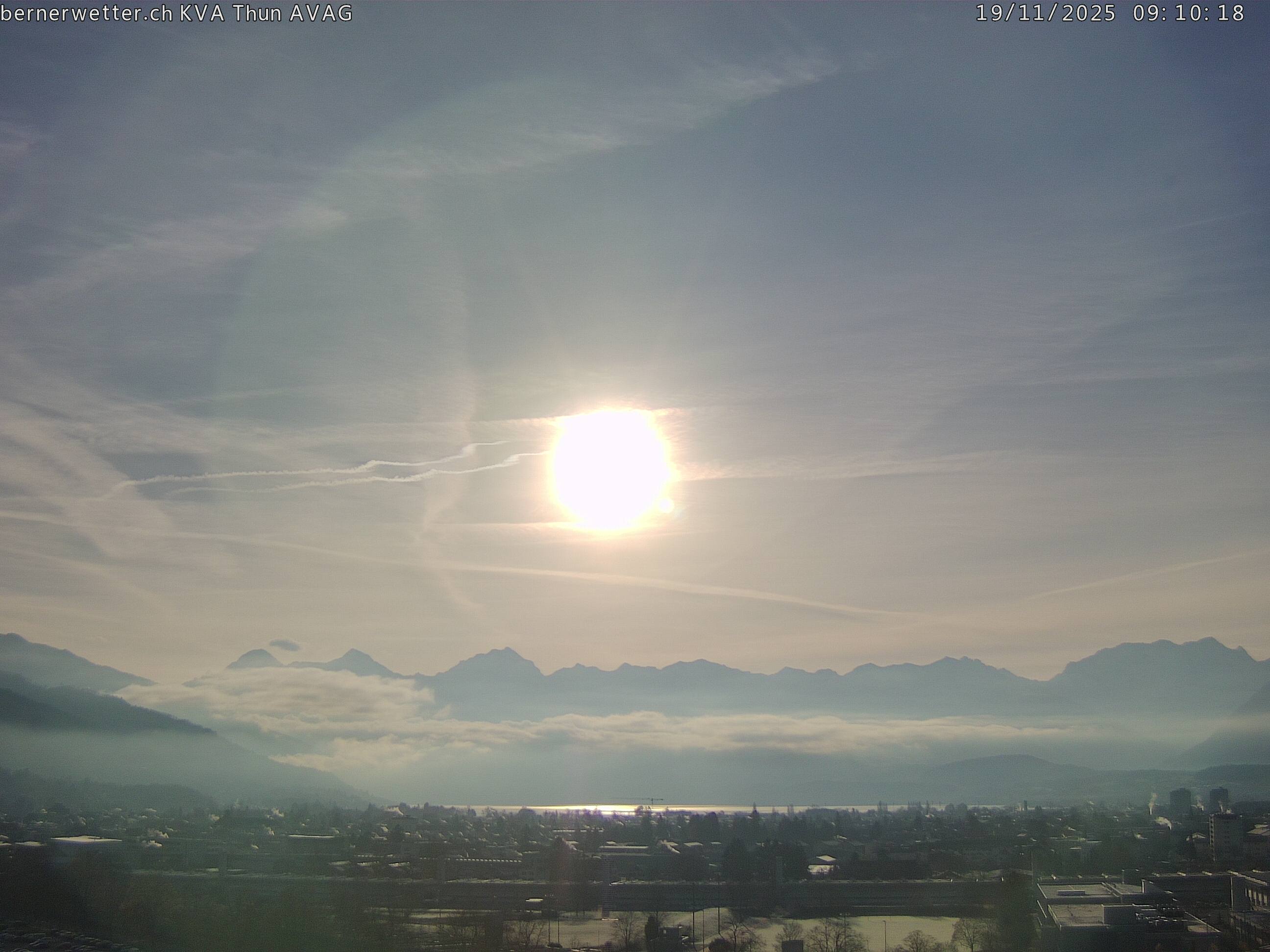 Wetterkamera in Thun, Sicht auf Berner Alpen und Jura