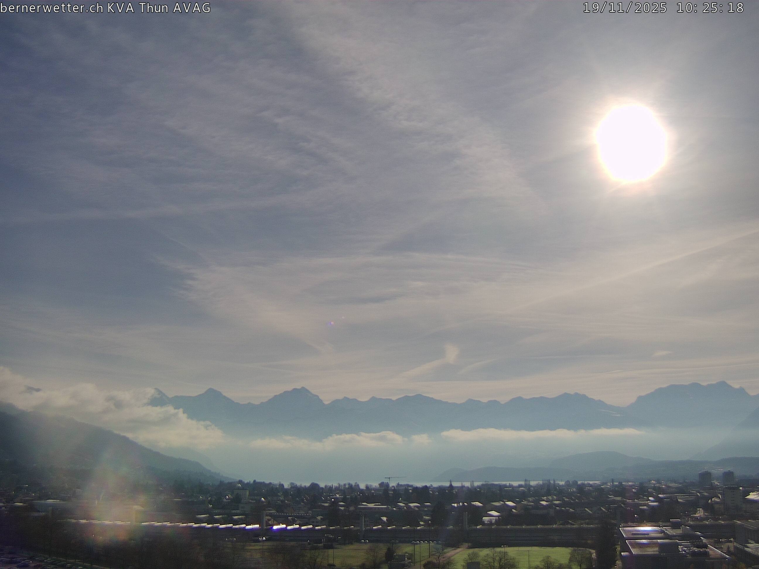 Wetterkamera in Thun, Sicht auf Berner Alpen und Jura