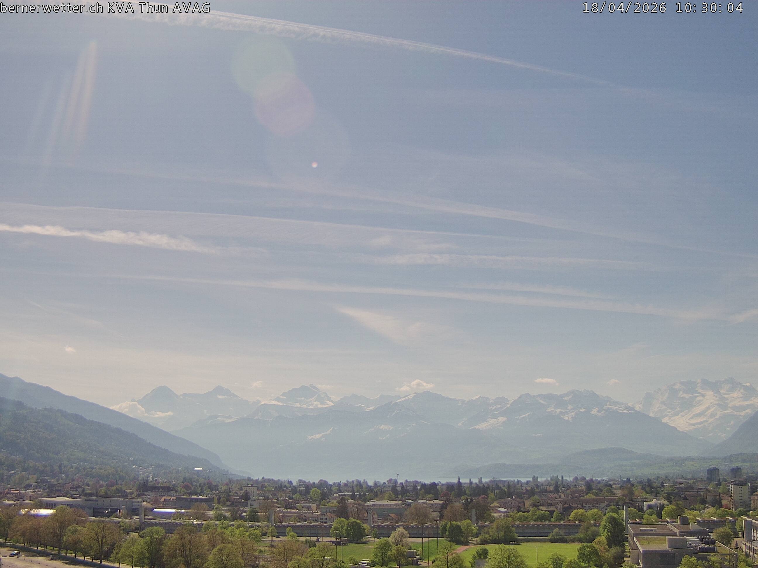 Wetterkamera in Thun, Sicht auf Berner Alpen und Jura