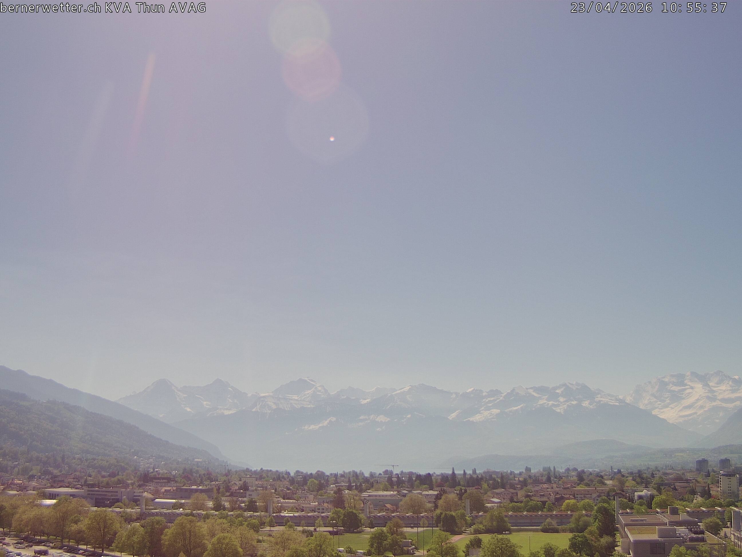 Wetterkamera in Thun, Sicht auf Berner Alpen und Jura