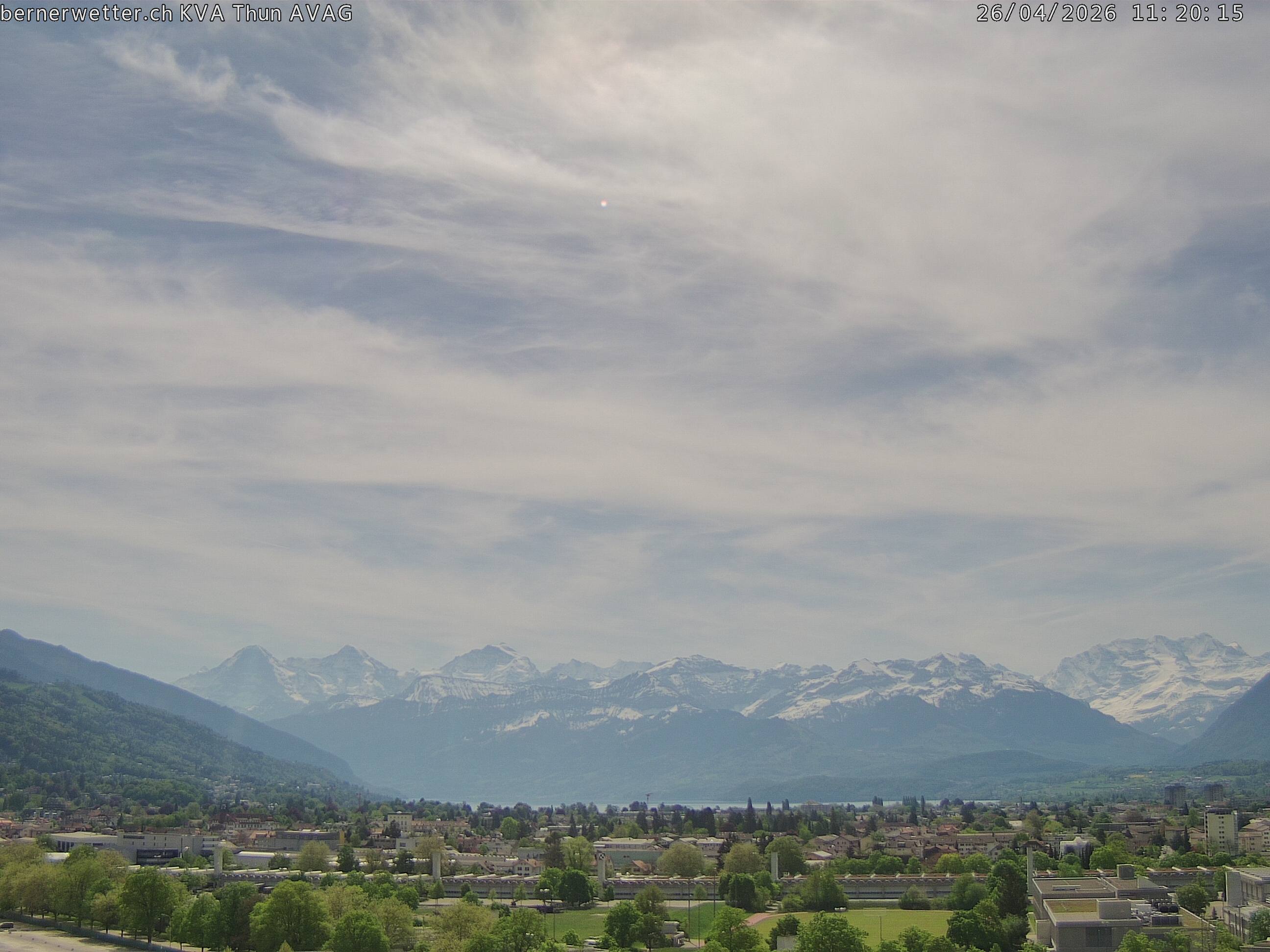 Wetterkamera in Thun, Sicht auf Berner Alpen und Jura