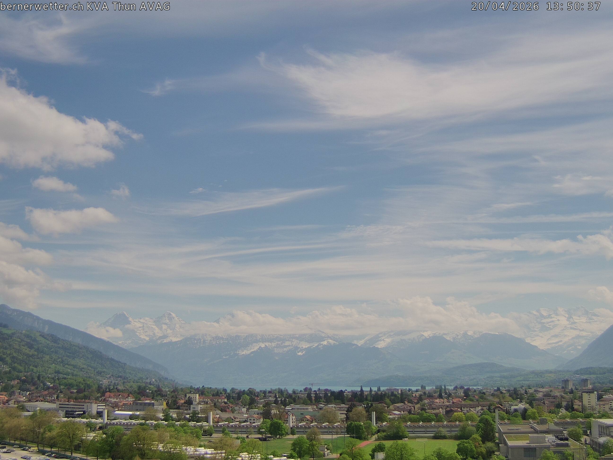 Wetterkamera in Thun, Sicht auf Berner Alpen und Jura