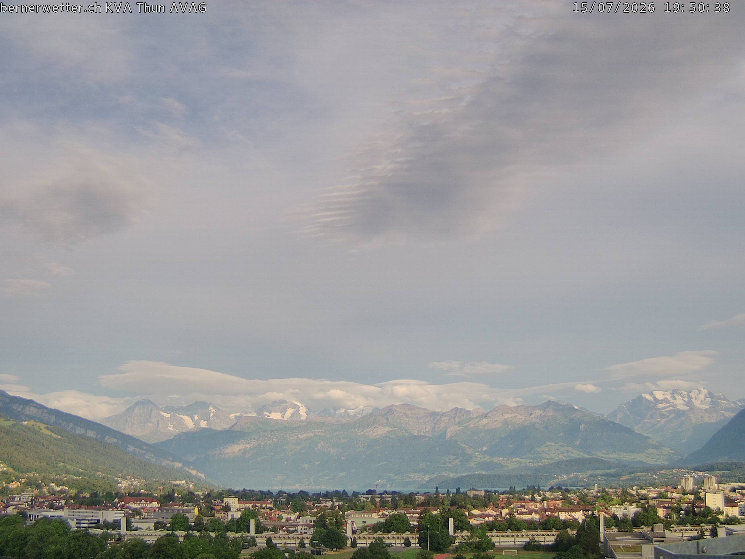 Wetterkamera in Thun, Sicht auf Berner Alpen und Jura