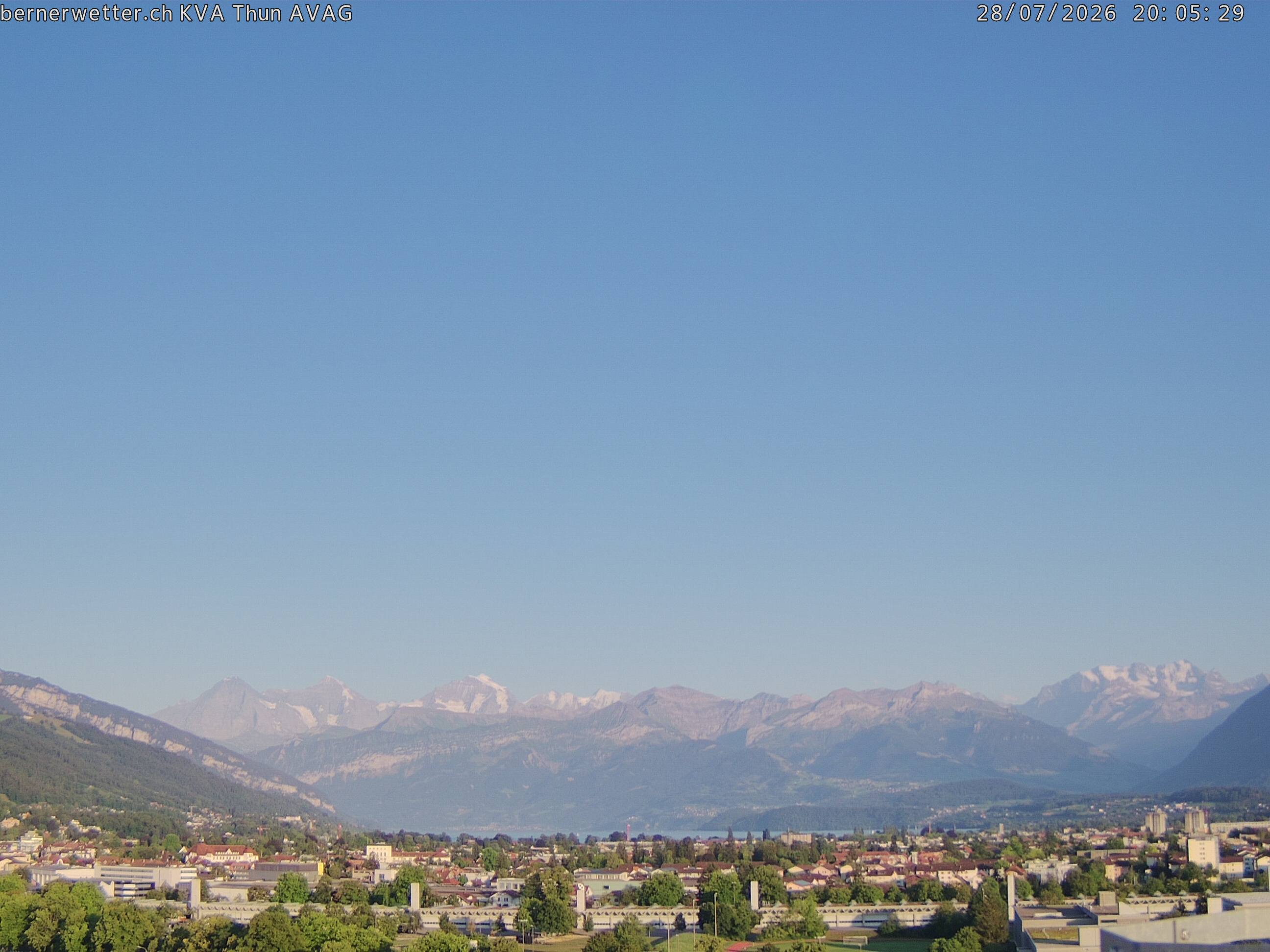 Wetterkamera in Thun, Sicht auf Berner Alpen und Jura