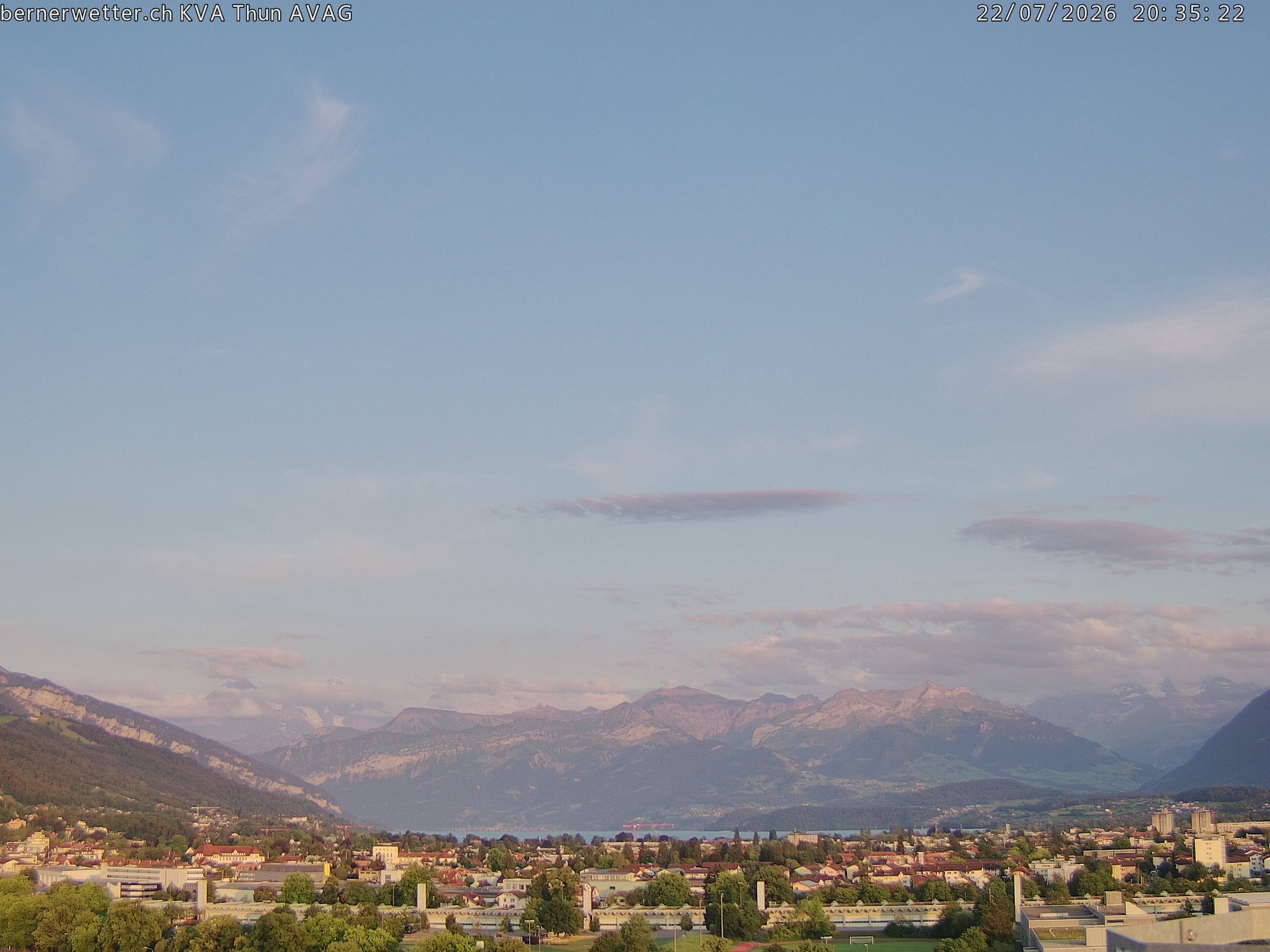 Wetterkamera in Thun, Sicht auf Berner Alpen und Jura